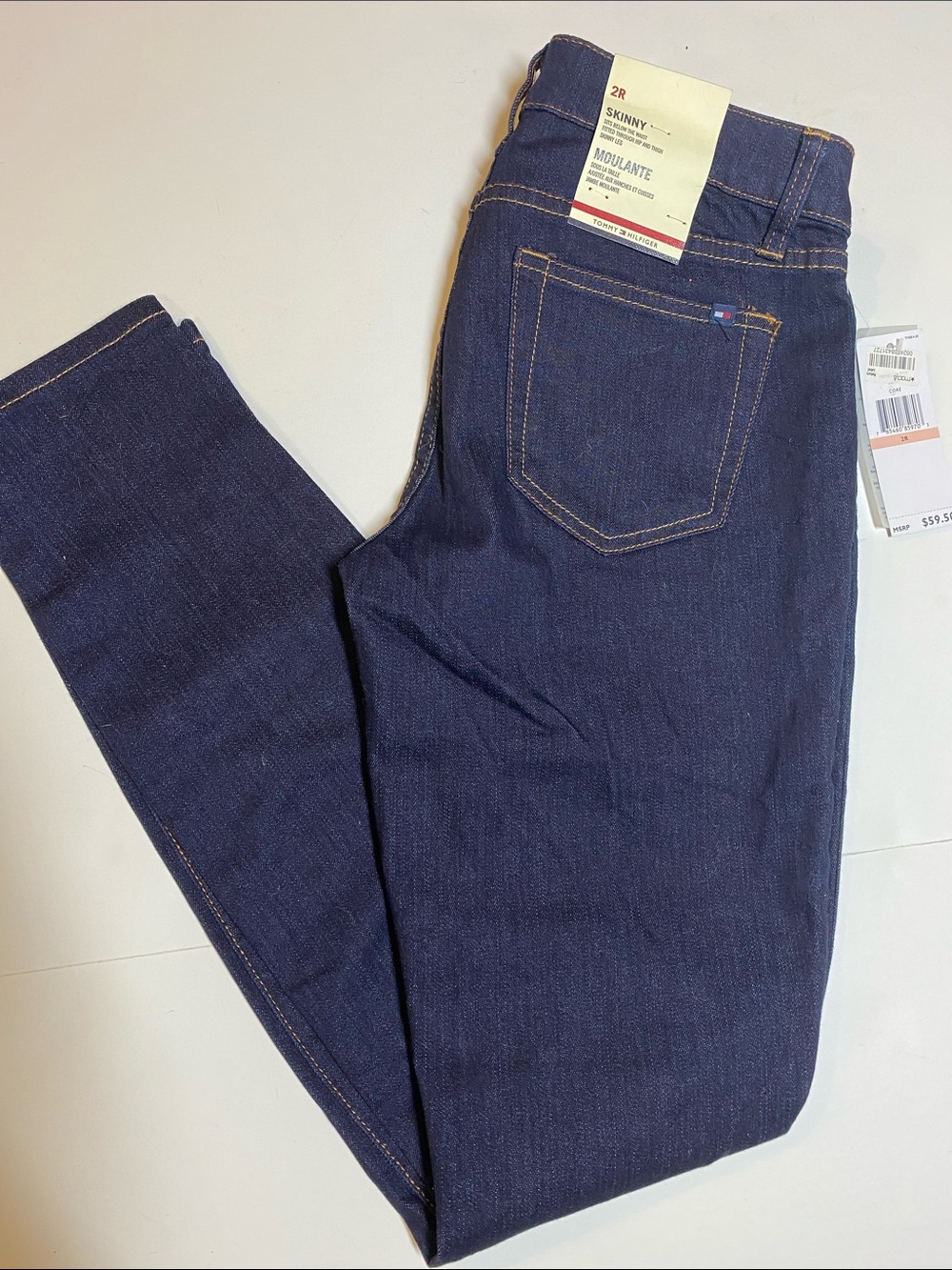 Tommy Hilfiger SZ 2 Dark Blue Denim Skinny Jeans Regular Fit New D6e